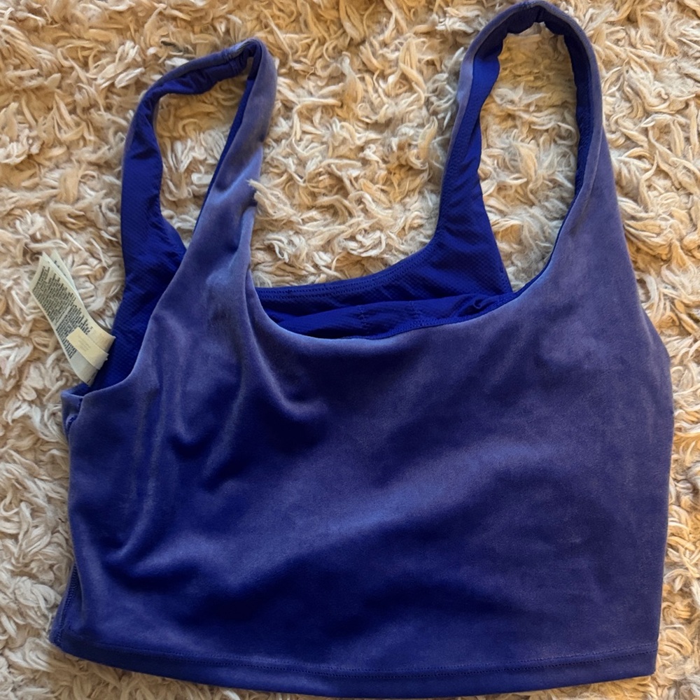 Athleta Purple Velvet-Look Sports Bra Tank